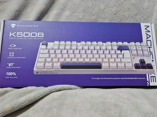 Teclado Mecânico Gamer Machenike K500B- 387. Switch Brown. Abnt. Azul - REF JJ02G200