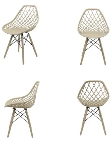 Kit com 4 Cadeiras Kaila Pés em Polipropileno 