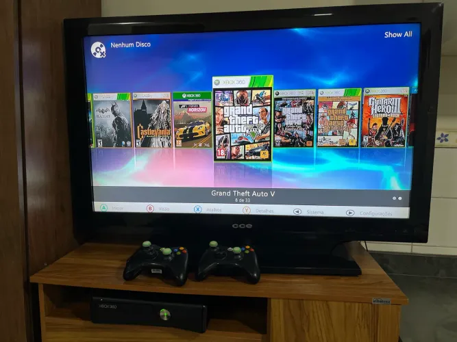 Xbox 360 RHG - 1TB - 2 controles - Oportunidade
