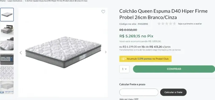 Colchão Queen Espuma D40 