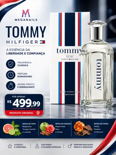 Perfume Tommy Hilfiger Tommy Eau de Toilette Masculino - Clássico, Refrescante e Atemporal