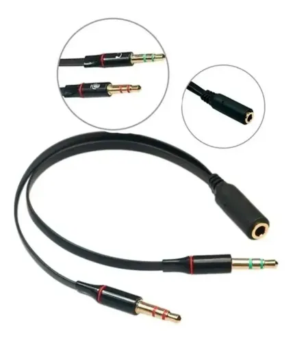 Cabo Adaptador P3 Fêmea para P2 Macho - Para Fone com Microfone Headphone Headset PC