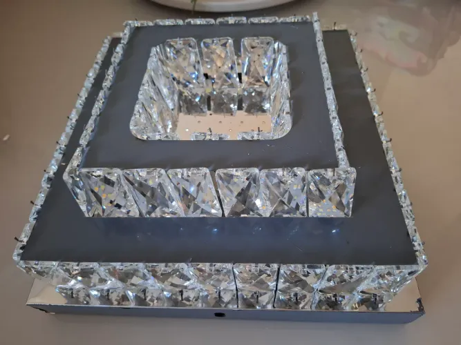 Lustre de Cristal 3 cores de luz