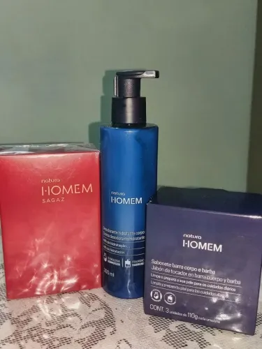 Kit Natura Homem Sagaz Perfume Hidratante Sabonete
