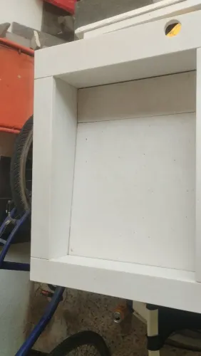 pia de lavatório oculto de granito branco