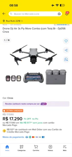 DRONE DJI AIR 3S , NOVO SEM ATIVAR, APENAS SEM CAIXA !