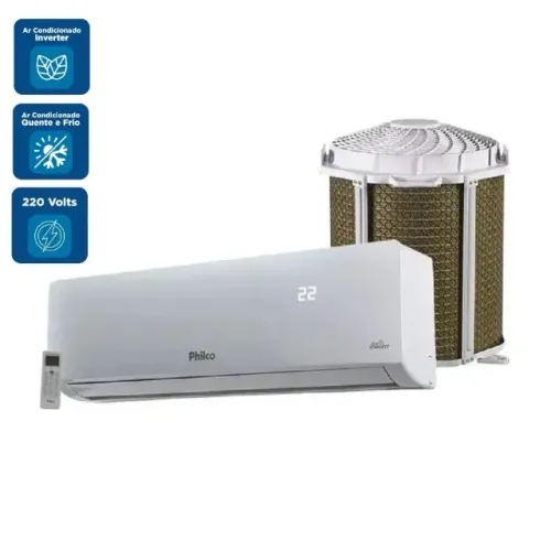 Ar-Condicionado 12000 BTU/h Philco Inverter Quente/Frio 220v - Novo, Lacrado, NF, Garantia