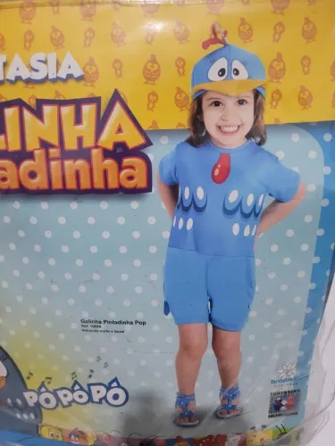 Fantasia Infantil Galinha Pintadinha Luxo P Viseira Confort