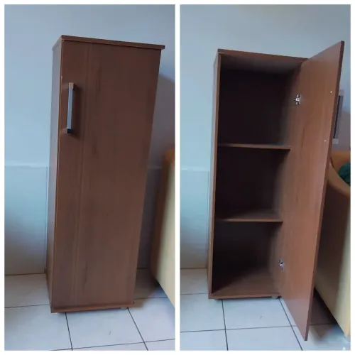 Armário Multiuso 1 Porta com Prateleiras - Organizador para Lavanderia/Quarto