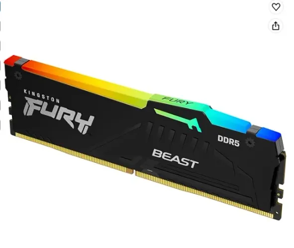 Kingston Memória de desktop Fury Beast RGB 16GB 6000MT/s DDR5