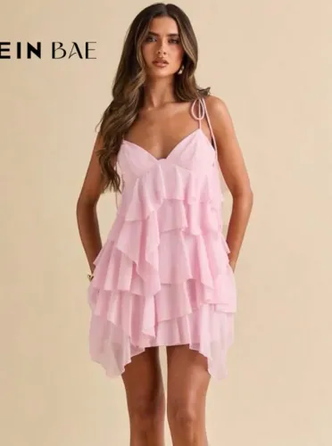 Vestido rosa curto