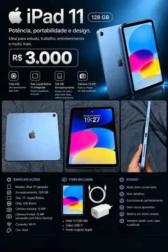 iPad 11 Azul 128g