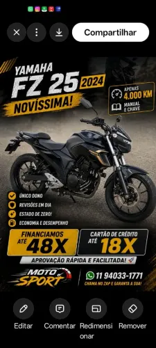 FZ 25 2024 U.DONO 4.000 KM