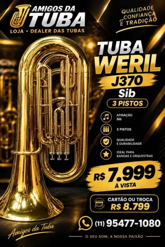 Tuba Weril J370 Sib 3 Pistos