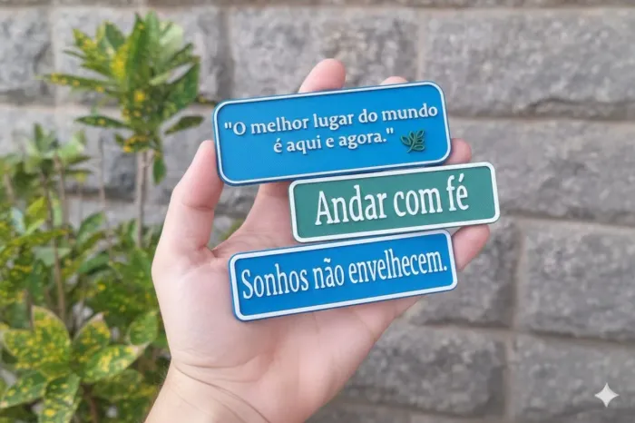 Placa Decorativa com Frase em Alto Relevo (3D)<br>