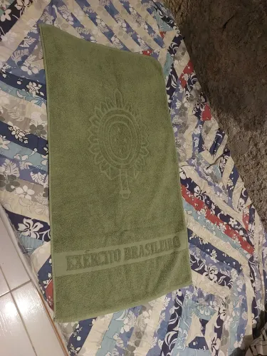 Kit Toalha Banho + Rosto Exército Brasileiro Verde