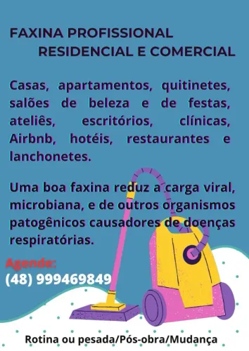 Diarista, faxina, limpeza