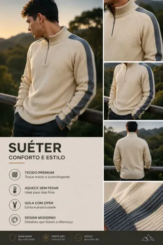 Suéter gola alta