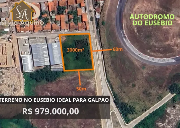 TERRENO DE ESQUINA NO EUSEBIO IDEAL PARA GALPAO!!