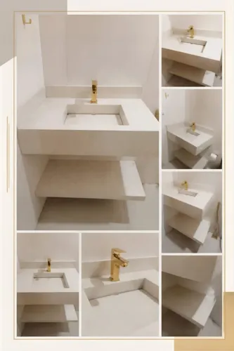 Fabricação de pia e nichos em porcelanato
