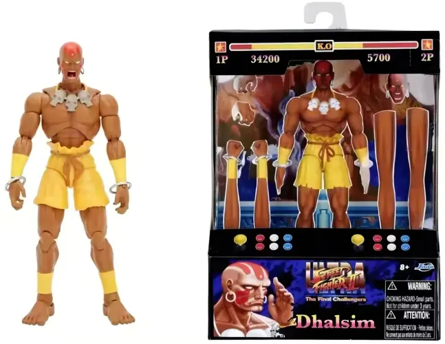 Action Figure Dhalsim Street Fighter II Ultra Jada Toys 1/12 Colecionável original