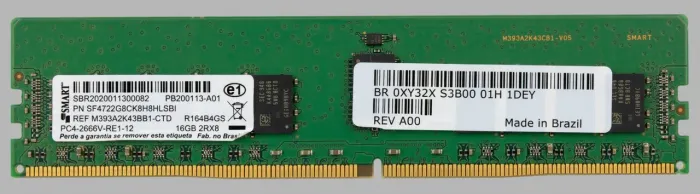Memória RAM Servidor DDR4 16GB 2666MHz ECC Smart / Dell (0XY32X)