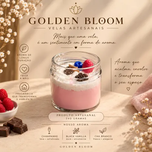 GOLDEN BLOOM Velas Artesanais