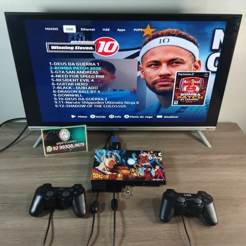 Ps2 tunado cheio de jogos atualizados