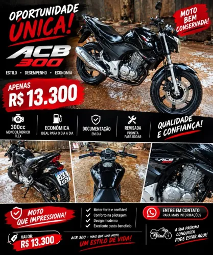 Vende-se moto CB 300 .. semi nova. Muito bem conservada