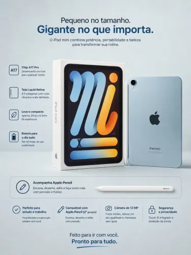 iPad mini 7ª geração + Apple Pencil