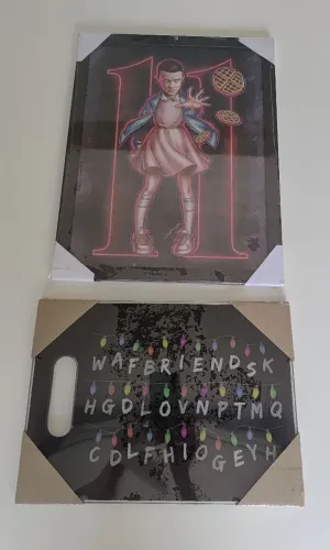 Stranger Things Quadro + Tábua de vidro 