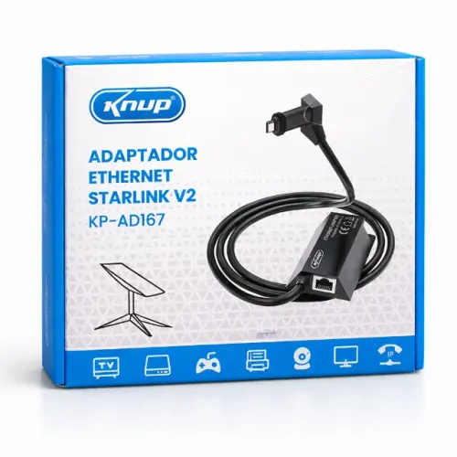 Adaptador Ethernet Starlink V2 RJ45 Gigabit Knup KP-AD167 1000Mbps Original pode retirar n