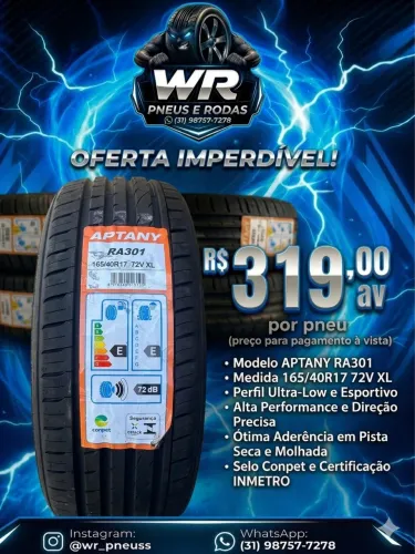 Pneus 165/40/17 Aptany Original NOVOS   R$319
