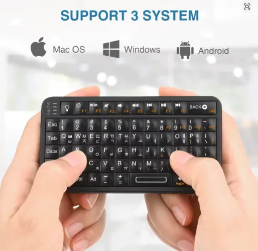 Teclado Bluetooth Recarregável fino, tamanho de viagem para Android e TV Box