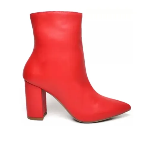 Bota de Salto Feminina Cor Vermelha