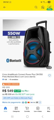 Caixa de som semi nova