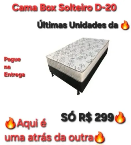 Cama Box Solteiro ou SOLTEIRÃO Mônaco por R$ 299: ÚLTIMAS UNIDADES DA QUEIMA!