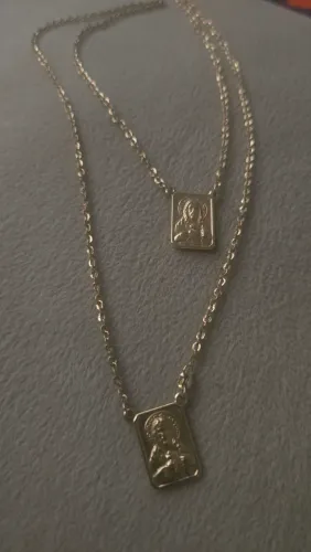 Escapulario Ouro 18k, 5 gramas, com certificado.
