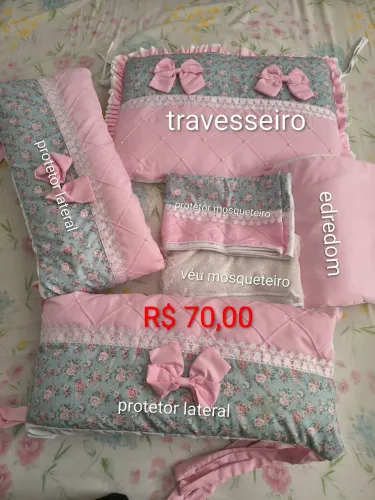 Kit para berço menina - Tema jardim floral