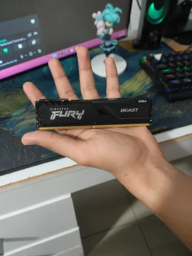 Memória RAM Kingston Fury Beast, 8GB, 3200MHz, DDR4, CL16, Preto - KF432C16BB/8