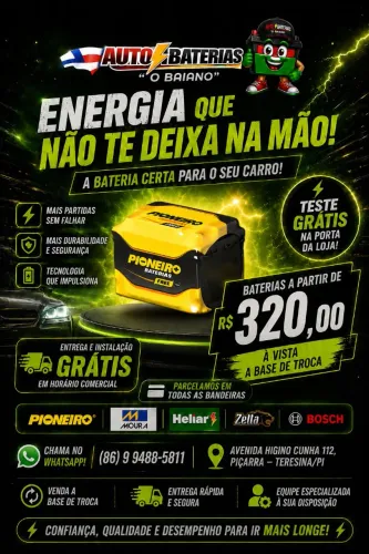 Bateria Pioneiro 60AH por 320 avista a base de troca,1 ano de garantia.