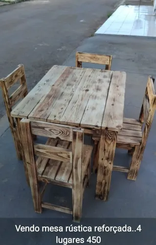 Mesa rústica 4 lugares