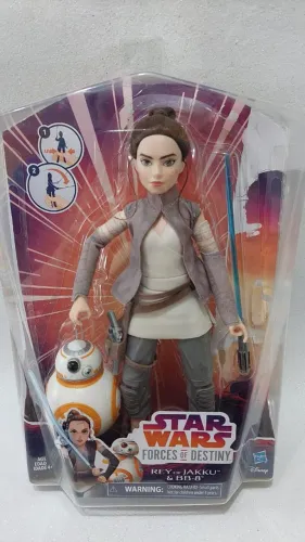 Boneca Rey Star Wars Forces of Destiny Forças do Destino Disney com Caixa Completa