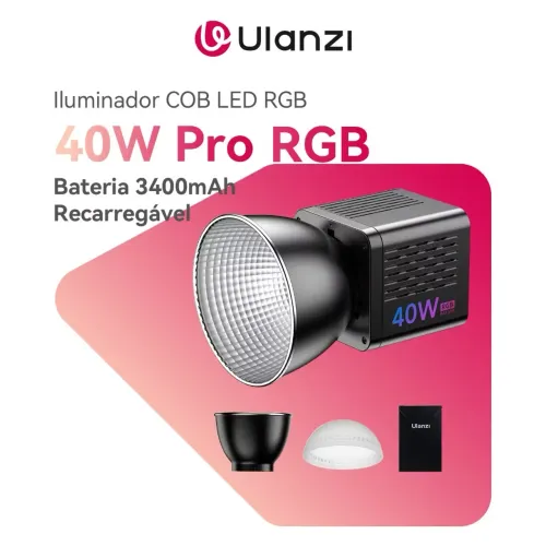 Refletor Led 40w Rgb Colorido Ulanzi L024 Bateria recarregável