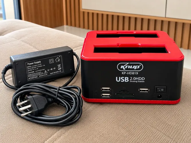 Dock Station KNUP KP-HD819 para 2 HDs SATA 2,5?/3,5? USB 2.0