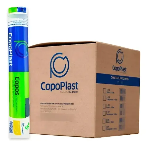 COPO 500ML TRANSPARENTE 50UNDS. COPOPLAST (CAIXA COM 20 PACOTES)