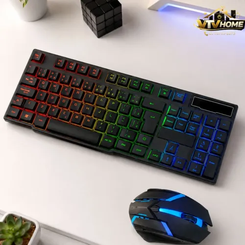 Kit Teclado e Mouse RGB Gamer USB + Entrega Grátis