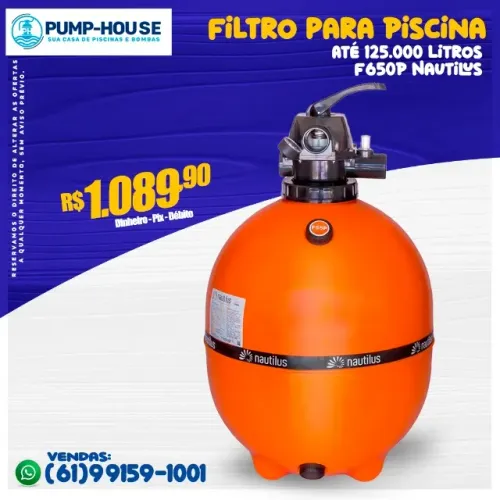 Filtro Para Piscina Até 125.000 Litros F650P Nautilus