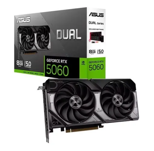 Placa de Vídeo ASUS GeForce RTX 5060 Dual 8GB GDDR7 128 Bits
