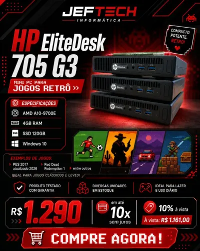HP EliteDesk 705 G3 ? Mini PC compacto, econômico e pronto para uso!